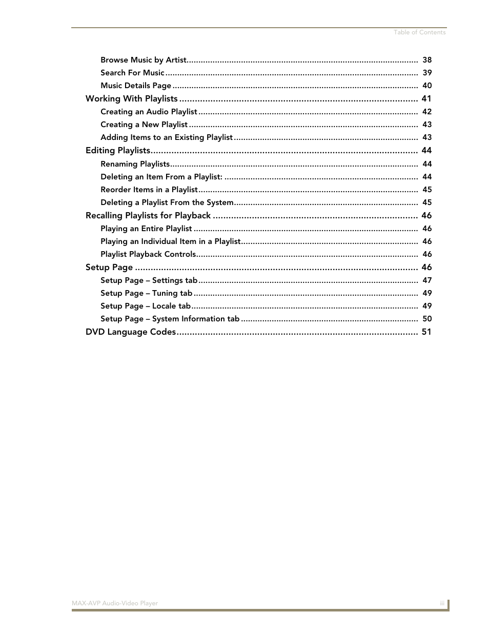 AMX MAX-AVP User Manual | Page 5 / 60