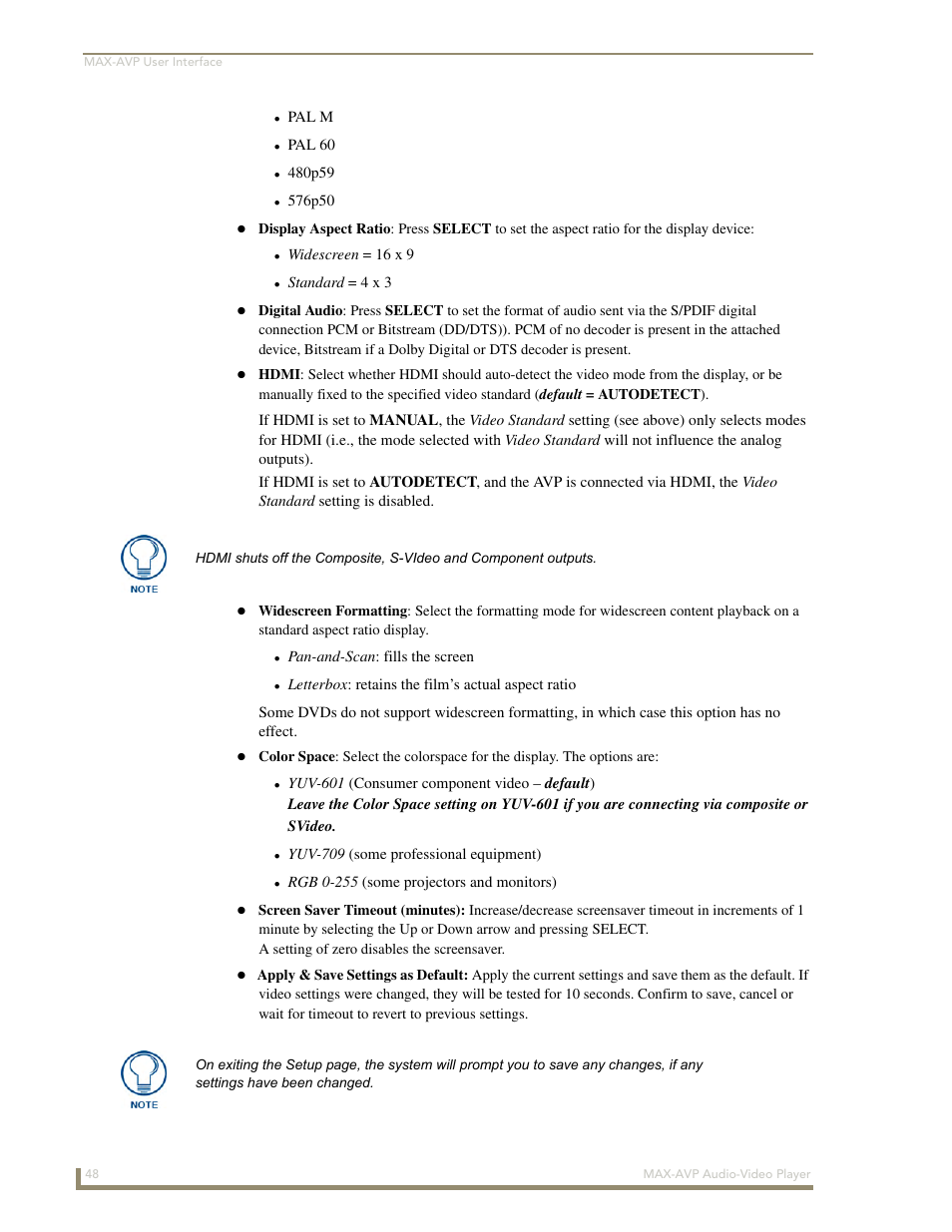 AMX MAX-AVP User Manual | Page 54 / 60