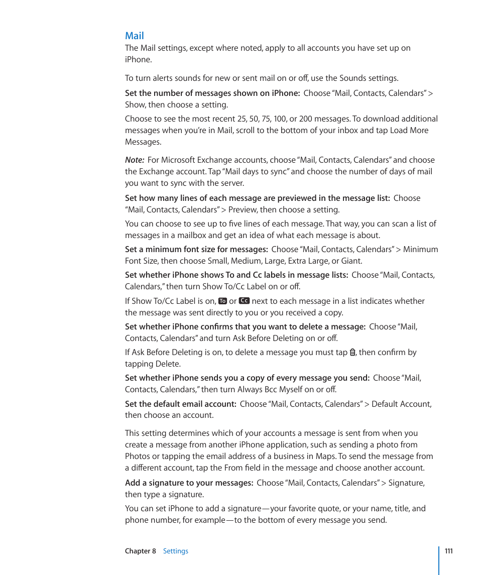 Mail | Apple iPhone/iPhone 3G (User manual) User Manual | Page 111 / 154