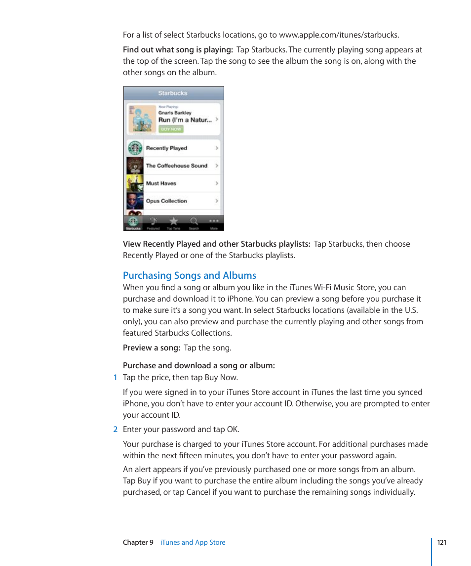 Purchasing songs and albums | Apple iPhone/iPhone 3G (User manual) User Manual | Page 121 / 154