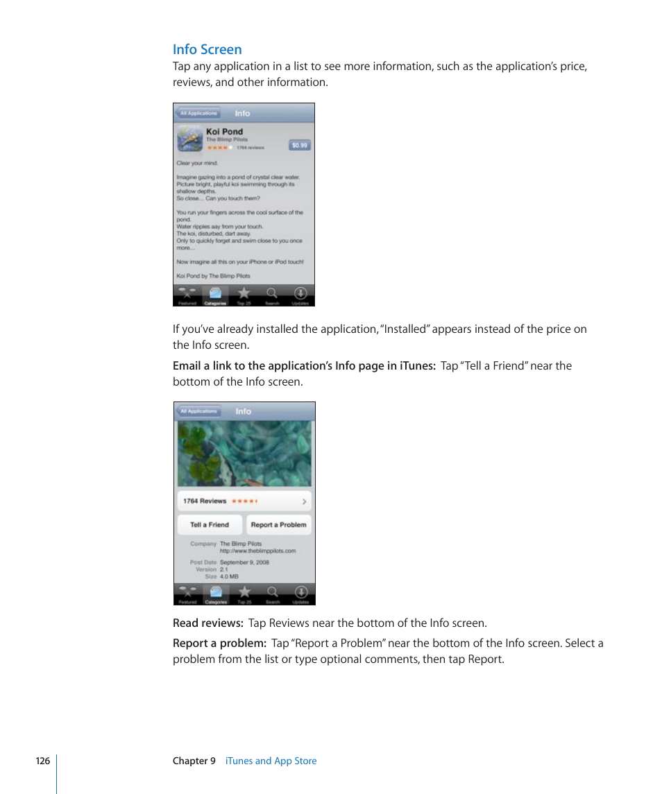 Info screen | Apple iPhone/iPhone 3G (User manual) User Manual | Page 126 / 154