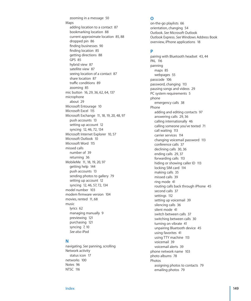 Apple iPhone/iPhone 3G (User manual) User Manual | Page 149 / 154