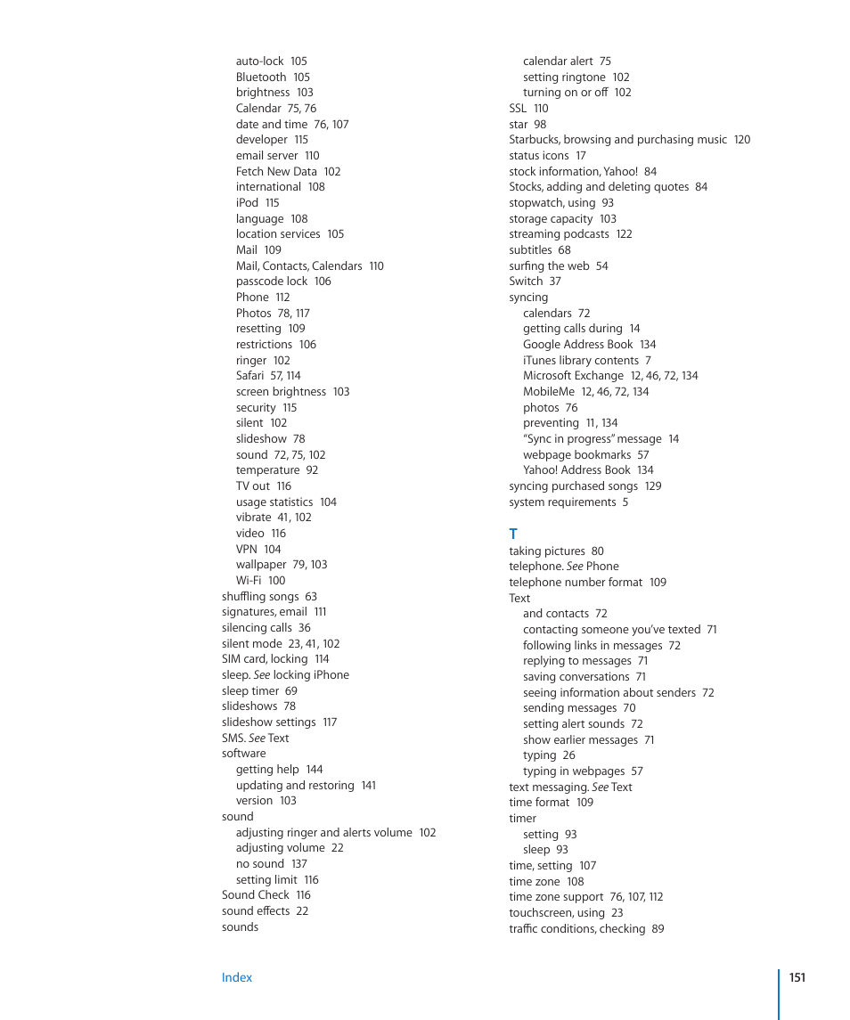 Apple iPhone/iPhone 3G (User manual) User Manual | Page 151 / 154