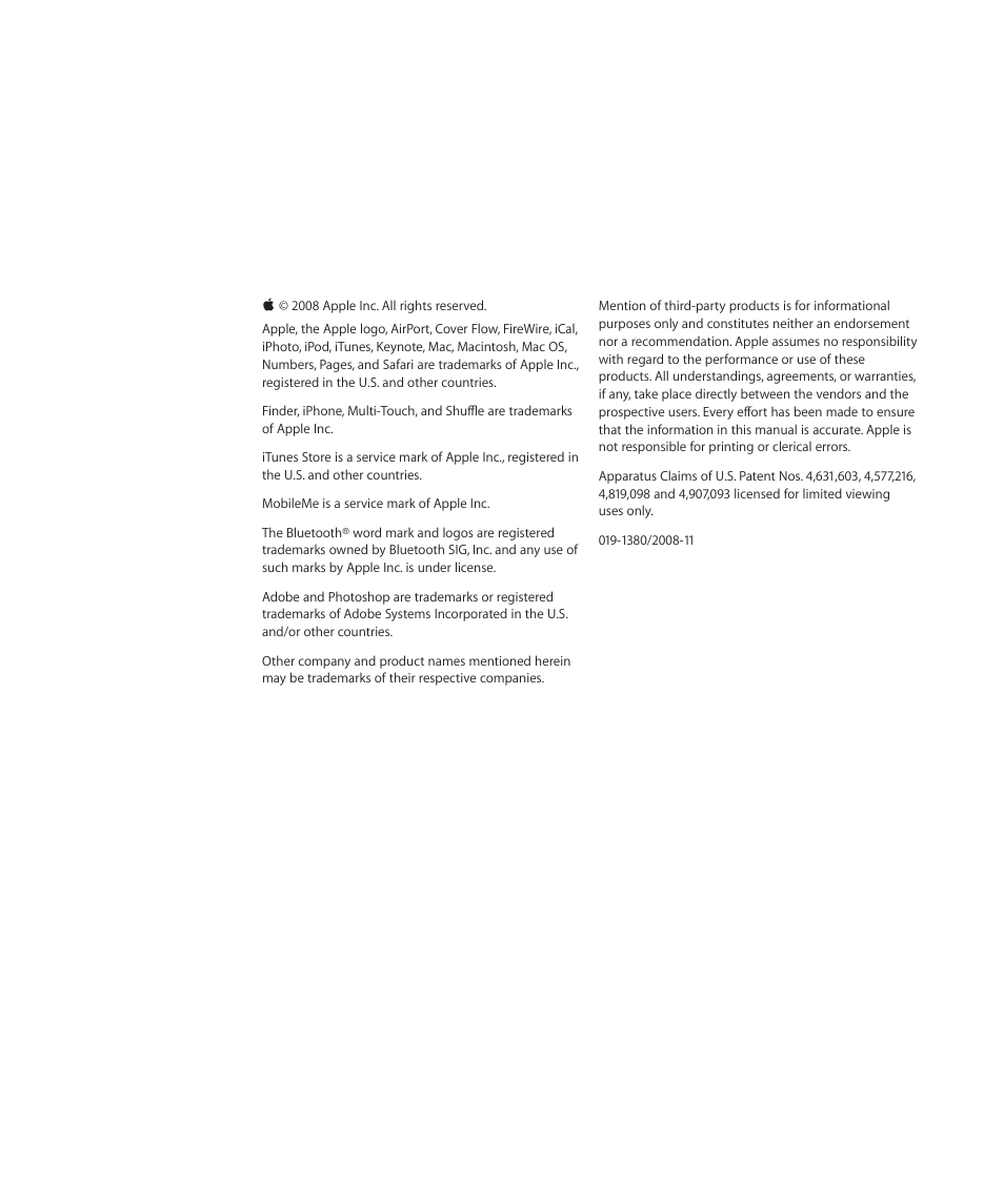Apple iPhone/iPhone 3G (User manual) User Manual | Page 154 / 154