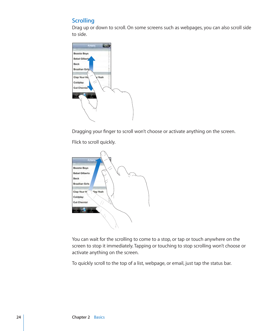 Scrolling | Apple iPhone/iPhone 3G (User manual) User Manual | Page 24 / 154