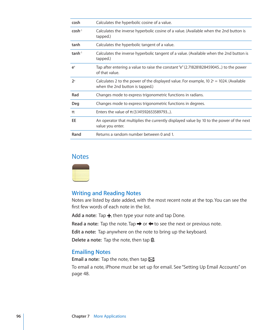 Notes | Apple iPhone/iPhone 3G (User manual) User Manual | Page 96 / 154