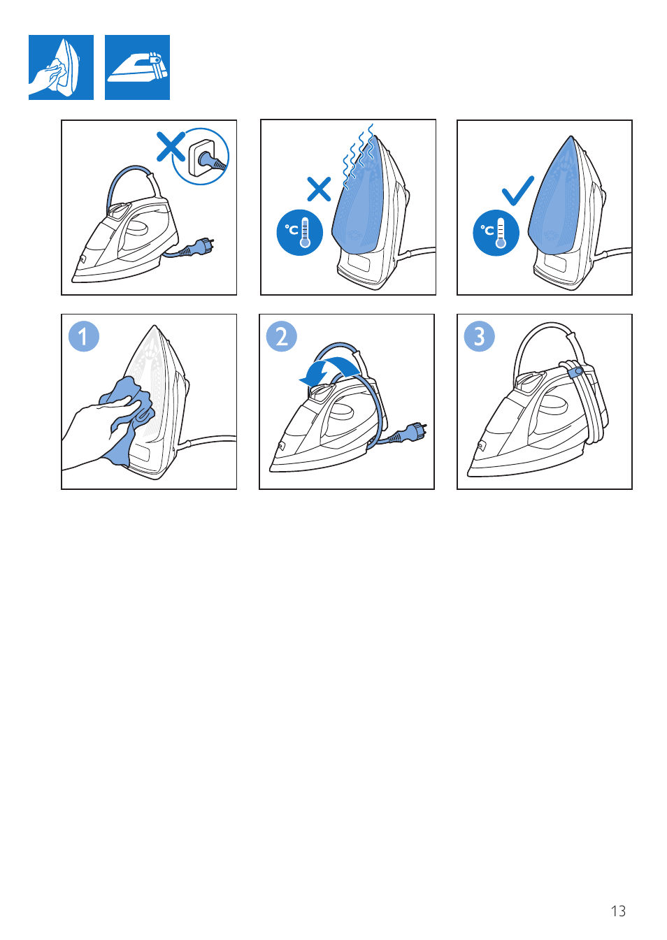 Philips Fer vapeur User Manual | Page 13 / 32