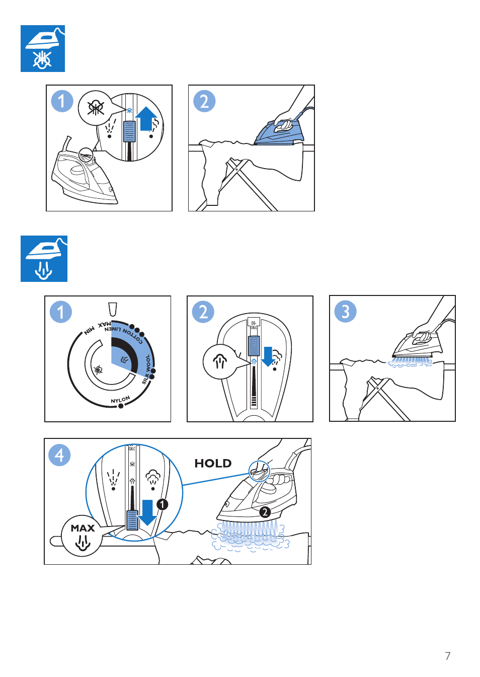 Philips Fer vapeur User Manual | Page 7 / 32