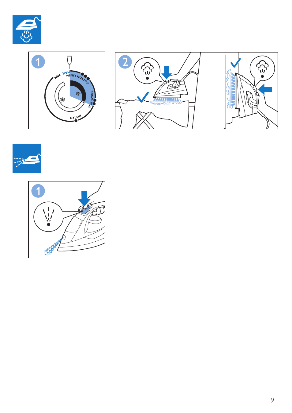 Philips Fer vapeur User Manual | Page 9 / 32