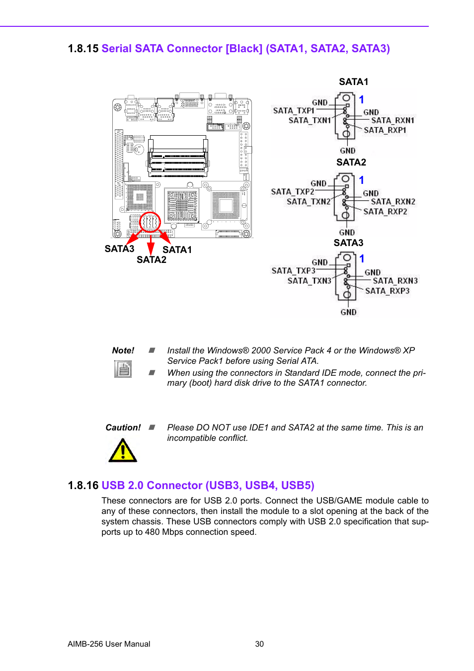 16 usb 2.0 connector (usb3, usb4, usb5) | Advantech AIMB-256 User Manual | Page 36 / 86