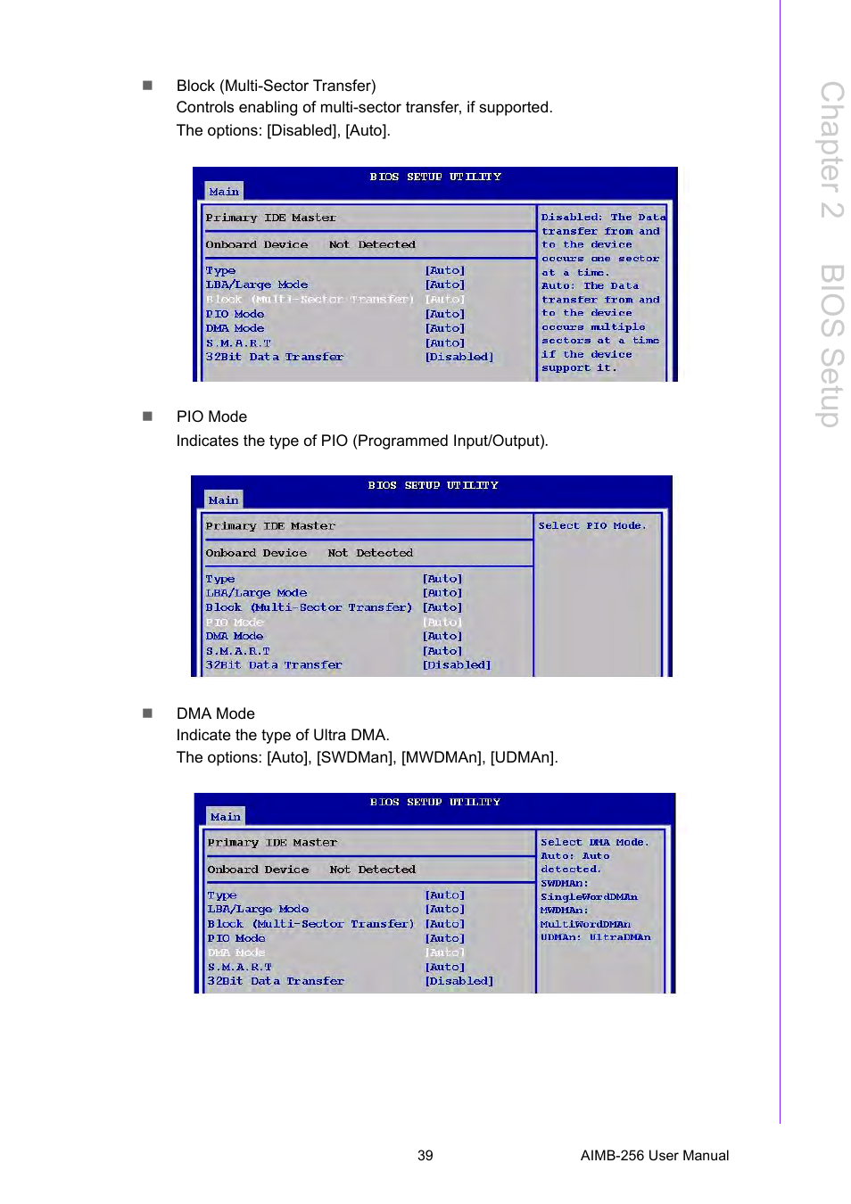 Chapter 2 b ios setup | Advantech AIMB-256 User Manual | Page 45 / 86