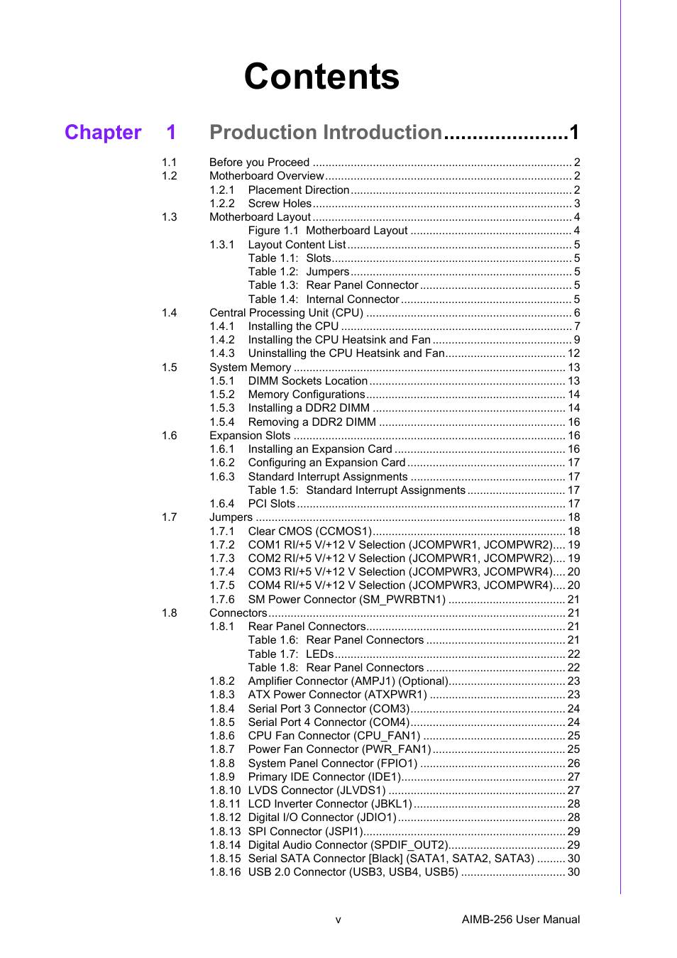 Advantech AIMB-256 User Manual | Page 5 / 86