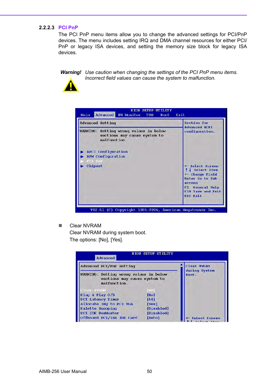 3 pci pnp | Advantech AIMB-256 User Manual | Page 56 / 86