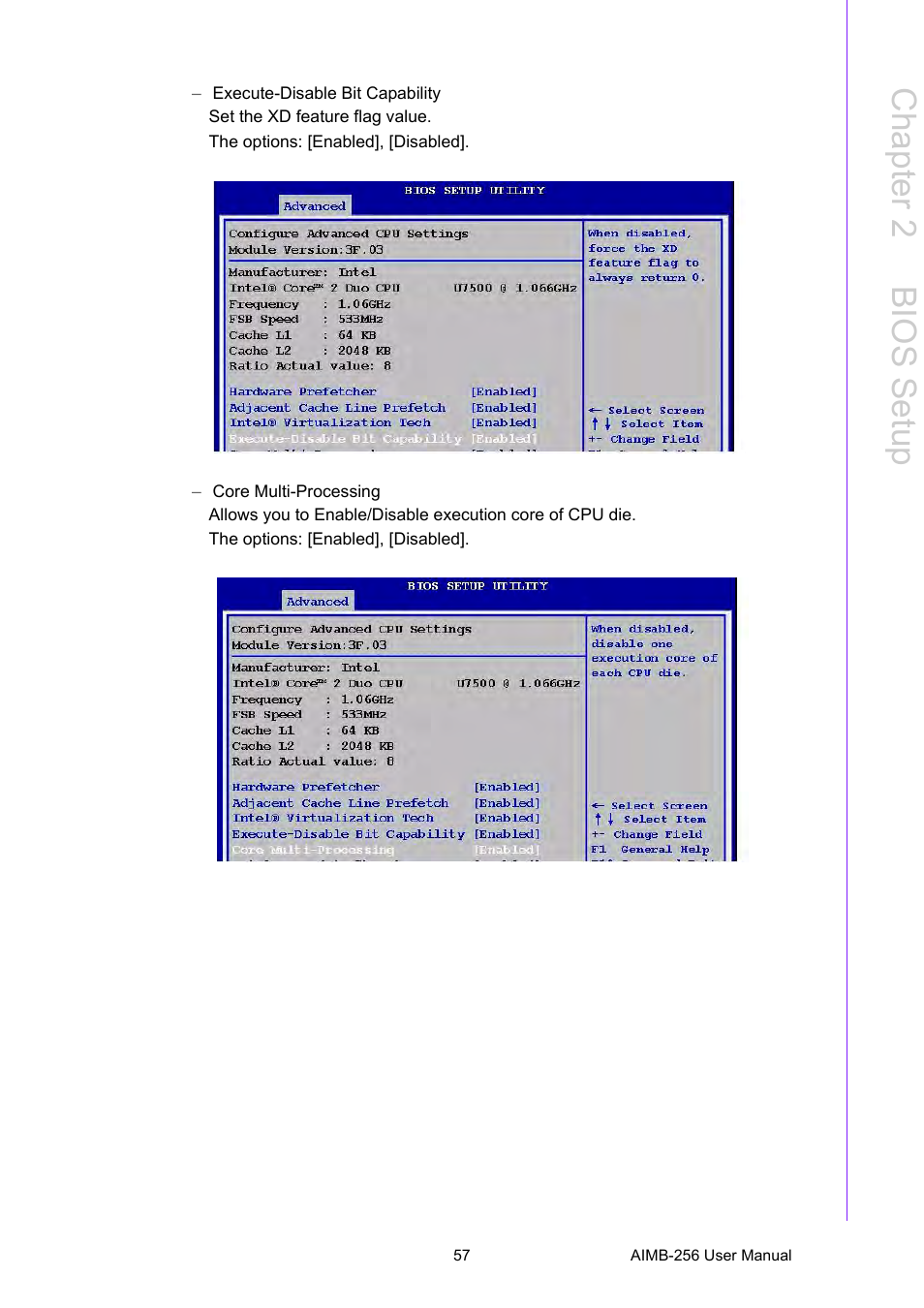 Chapter 2 b ios setup | Advantech AIMB-256 User Manual | Page 63 / 86