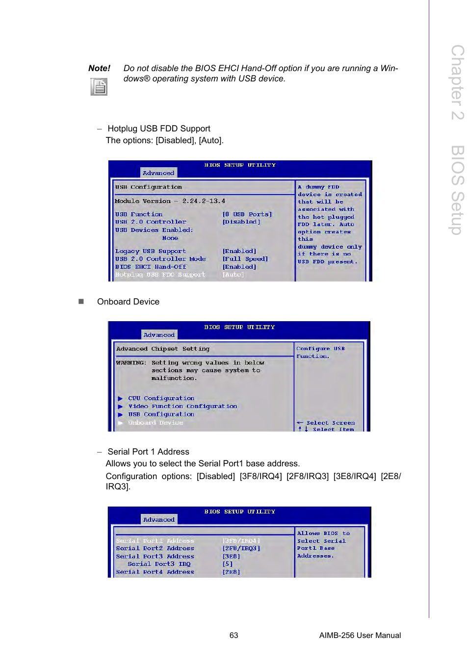 Chapter 2 b ios setup | Advantech AIMB-256 User Manual | Page 69 / 86