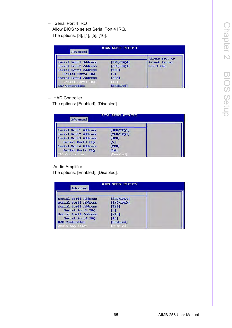 Chapter 2 b ios setup | Advantech AIMB-256 User Manual | Page 71 / 86