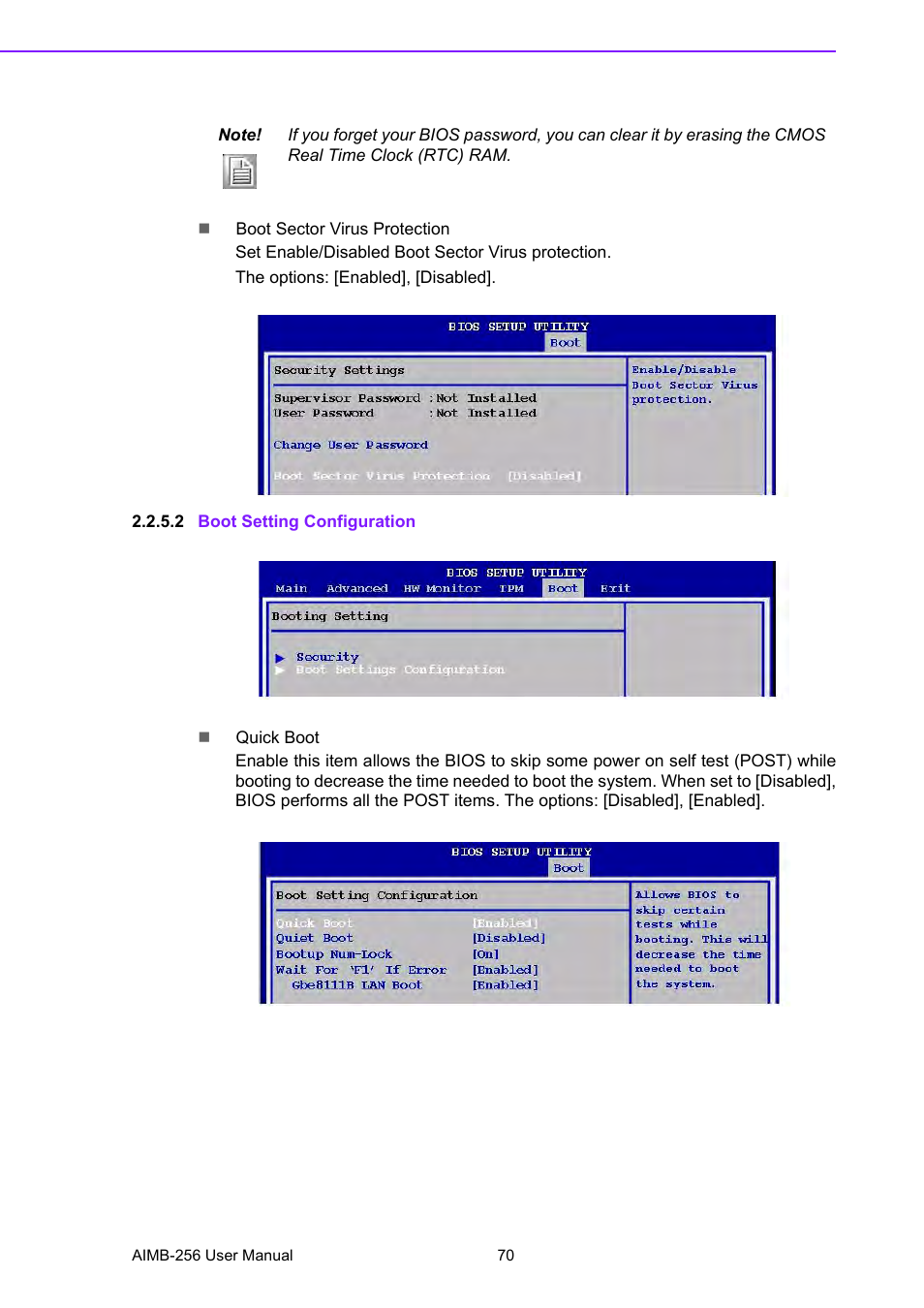 2 boot setting configuration | Advantech AIMB-256 User Manual | Page 76 / 86