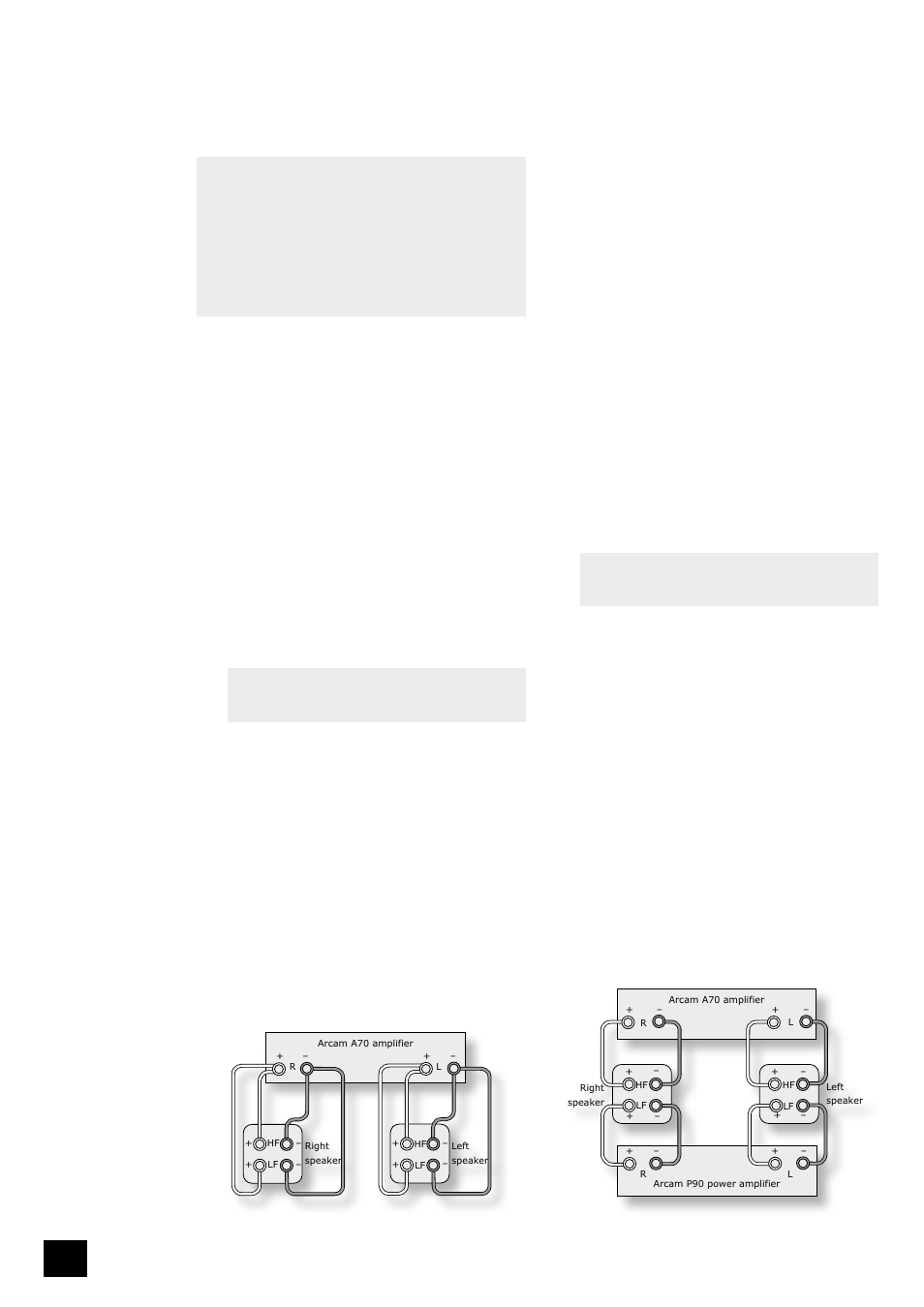 Bi-wiring and bi-amping loudspeakers, Before you start, Bi-wiring your loudspeakers | Bi-amping your system | Arcam Amplifer A70 User Manual | Page 10 / 12
