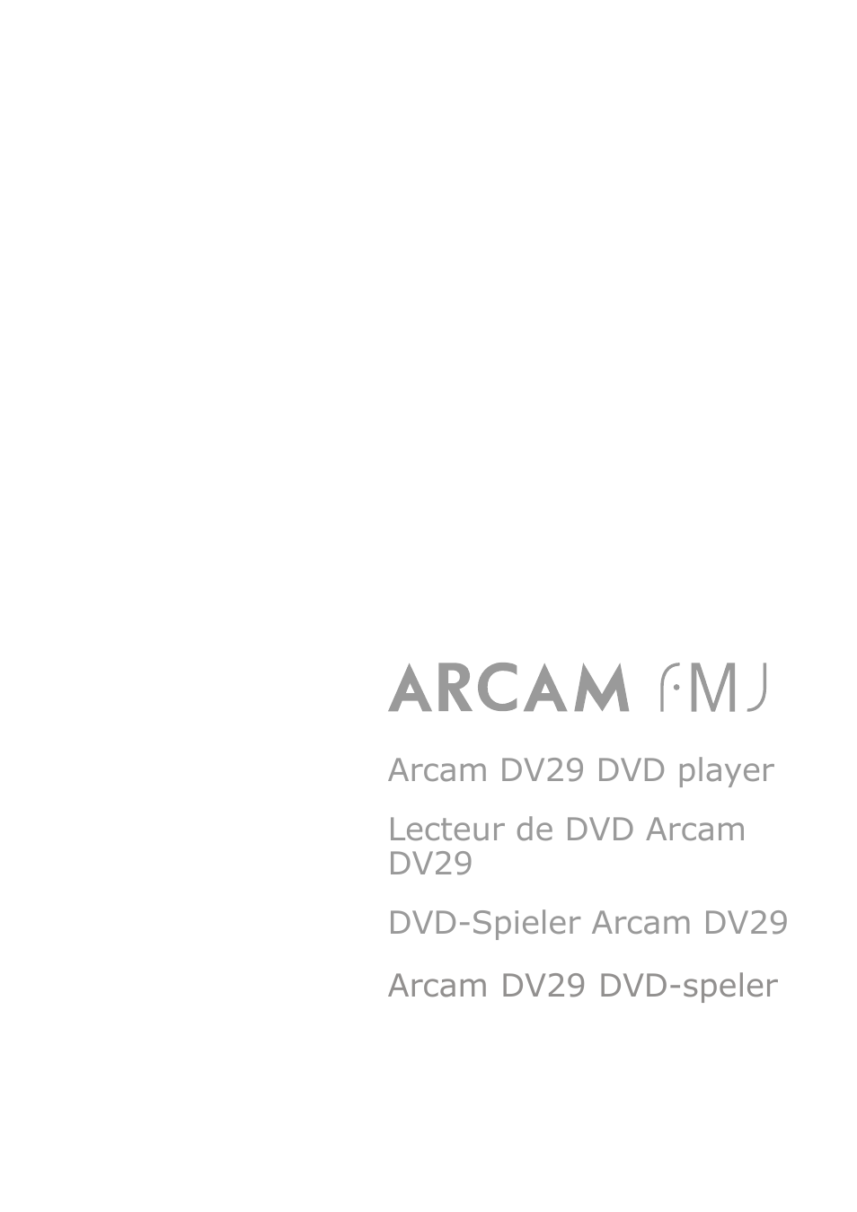 Arcam DV29 User Manual | 42 pages