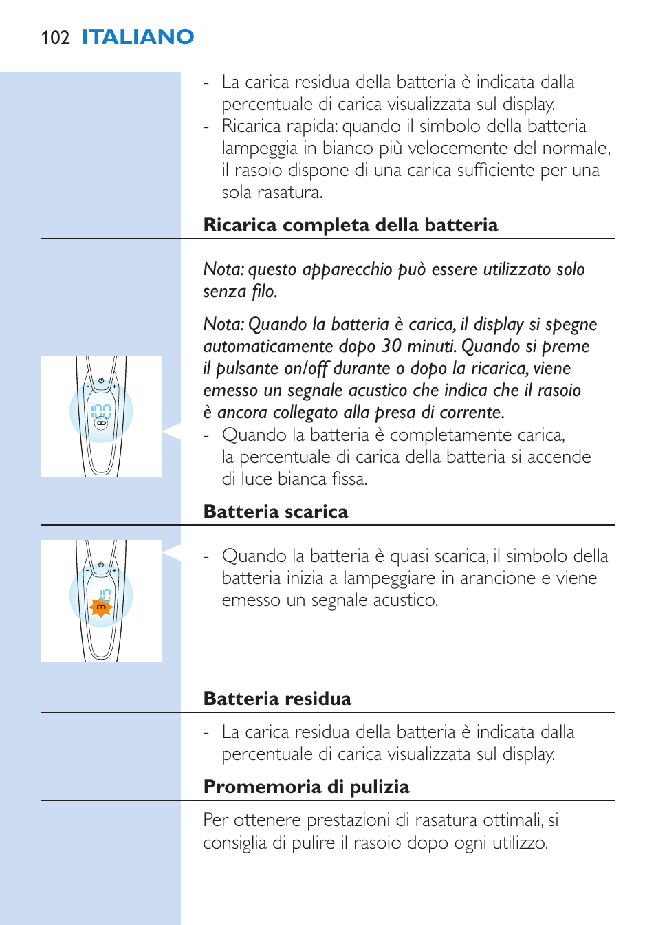 Philips SHAVER Series 9000 Rasoir électrique rasage à sec ou sous l'eau User Manual | Page 102 / 216