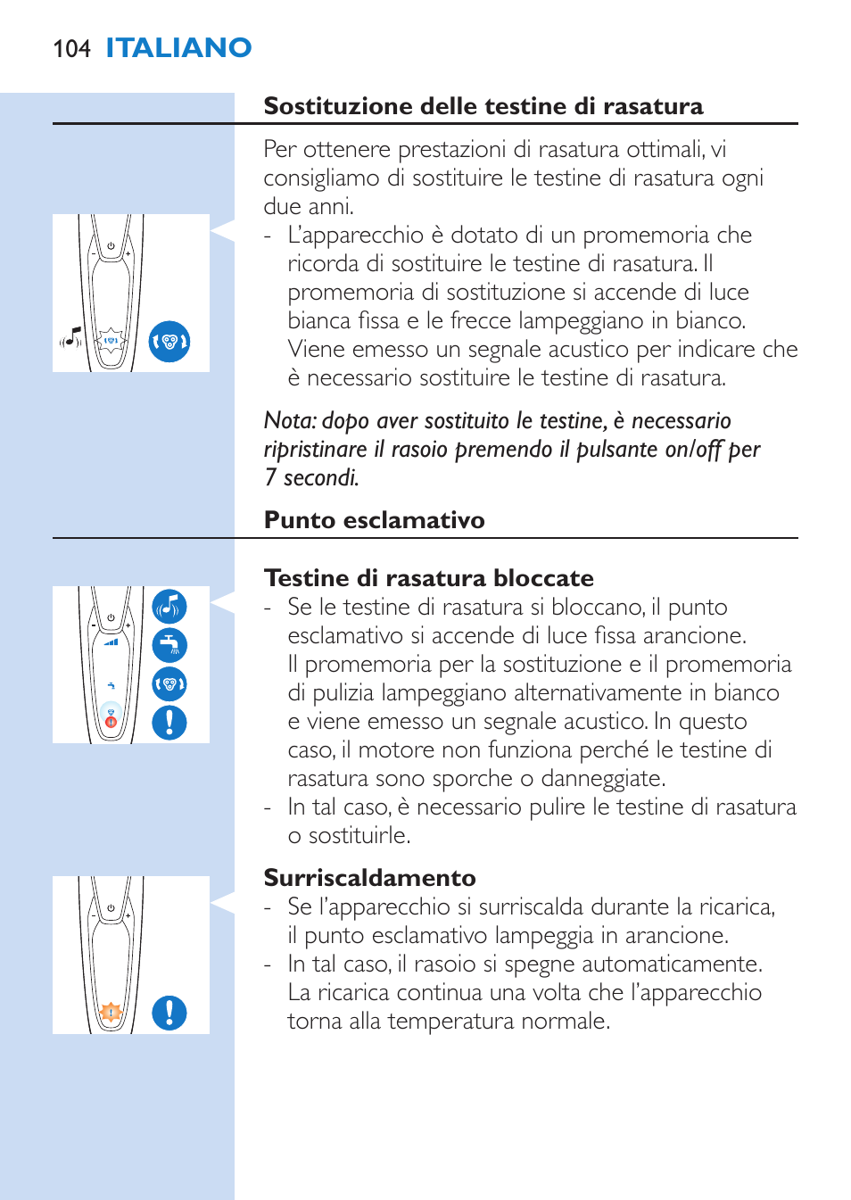 Philips SHAVER Series 9000 Rasoir électrique rasage à sec ou sous l'eau User Manual | Page 104 / 216