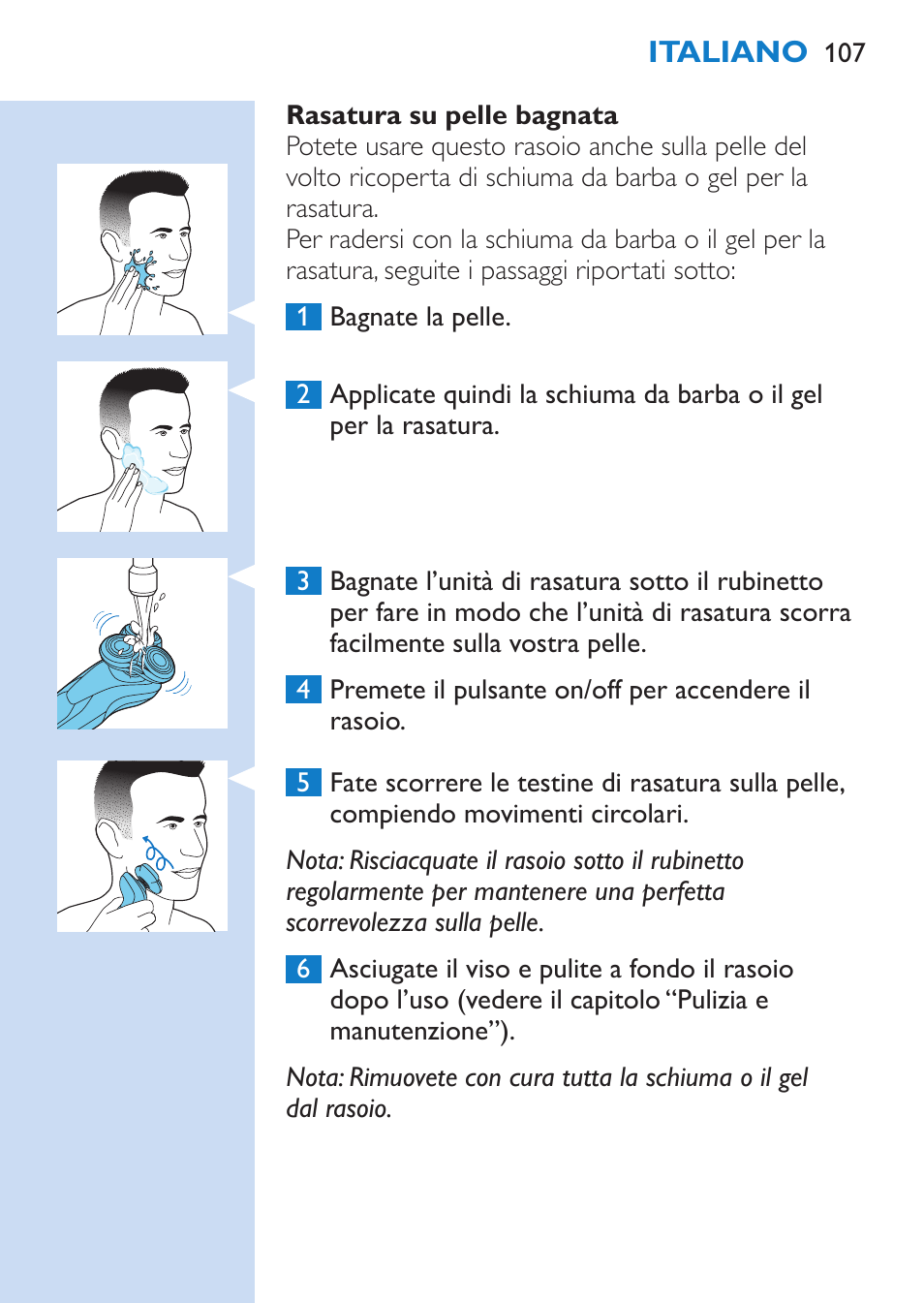 Philips SHAVER Series 9000 Rasoir électrique rasage à sec ou sous l'eau User Manual | Page 107 / 216