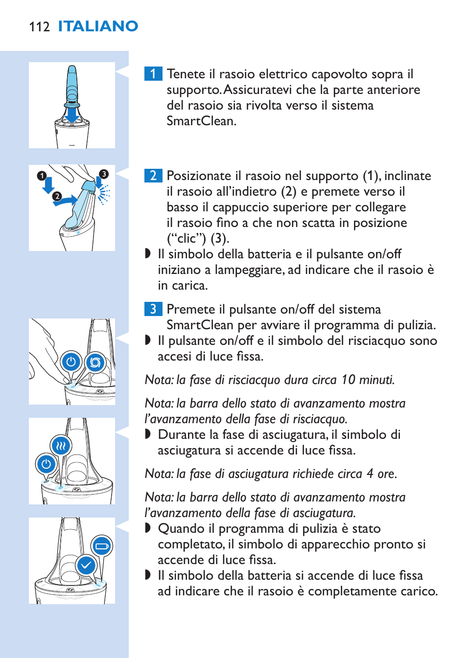 Philips SHAVER Series 9000 Rasoir électrique rasage à sec ou sous l'eau User Manual | Page 112 / 216