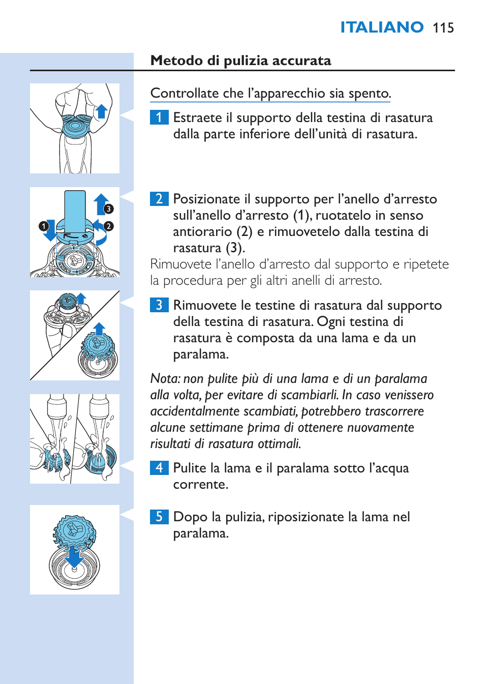 Philips SHAVER Series 9000 Rasoir électrique rasage à sec ou sous l'eau User Manual | Page 115 / 216