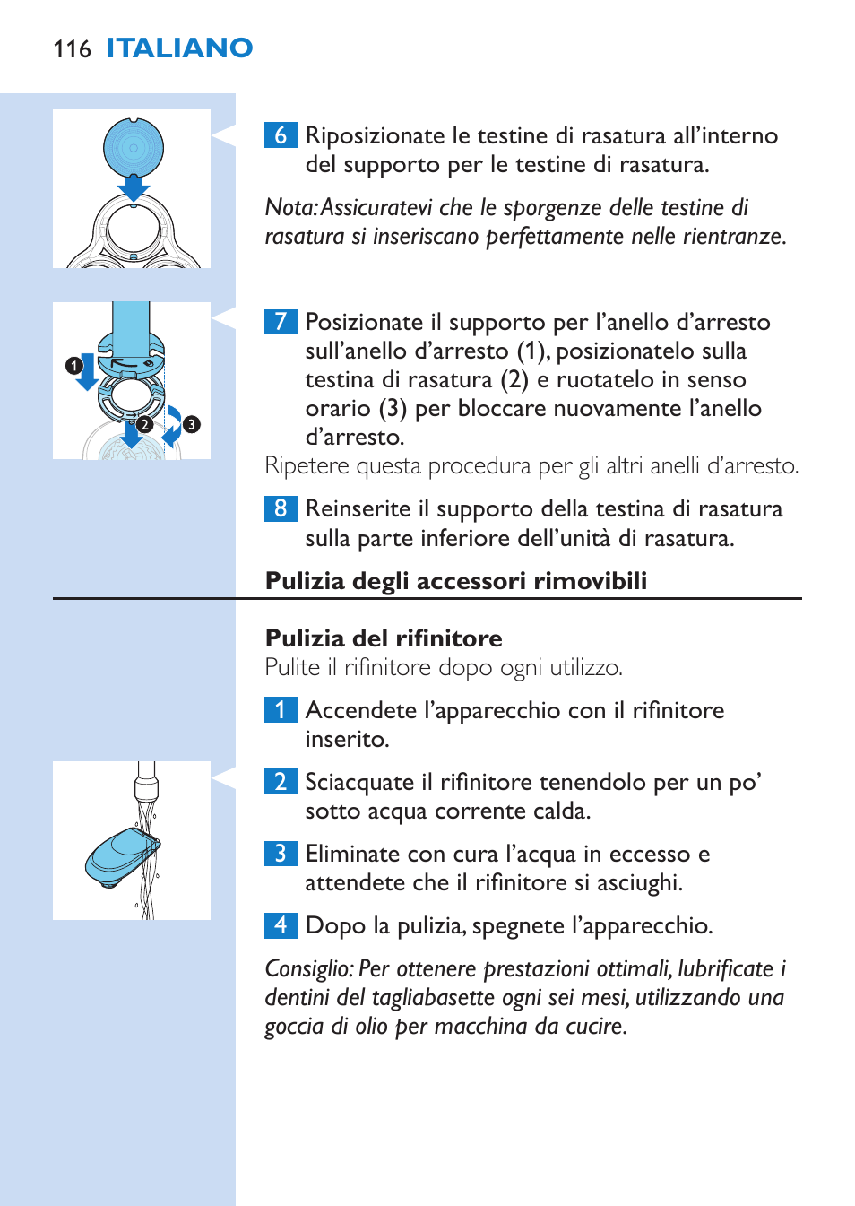 Philips SHAVER Series 9000 Rasoir électrique rasage à sec ou sous l'eau User Manual | Page 116 / 216