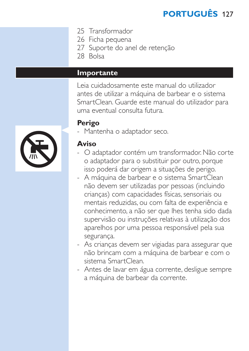 Philips SHAVER Series 9000 Rasoir électrique rasage à sec ou sous l'eau User Manual | Page 127 / 216