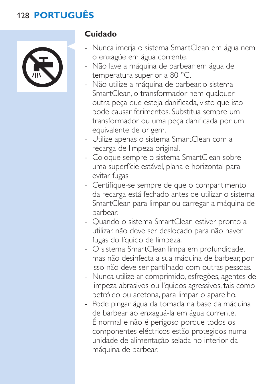 Philips SHAVER Series 9000 Rasoir électrique rasage à sec ou sous l'eau User Manual | Page 128 / 216