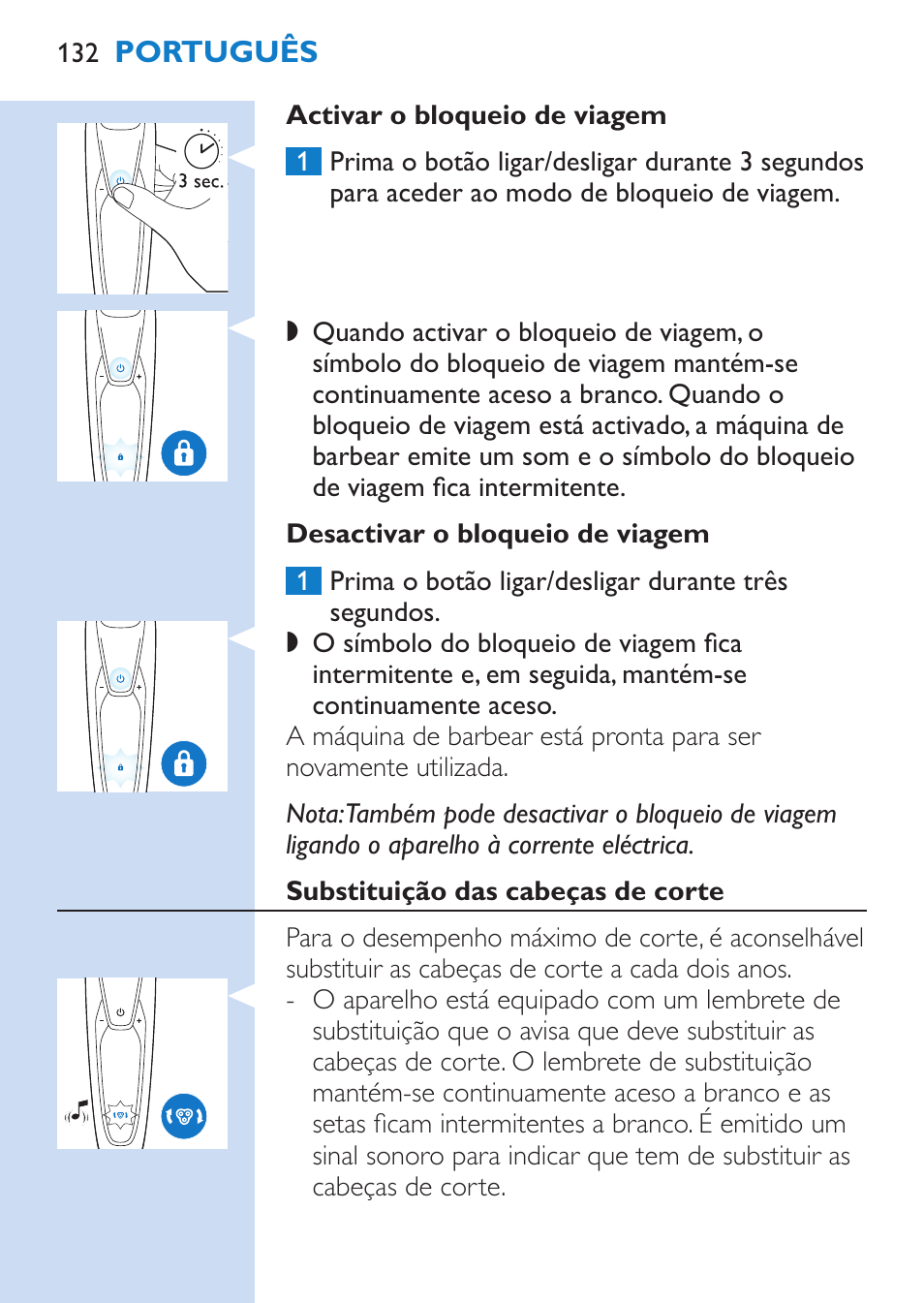 Philips SHAVER Series 9000 Rasoir électrique rasage à sec ou sous l'eau User Manual | Page 132 / 216