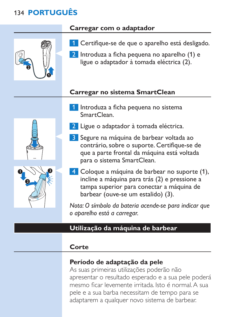 Philips SHAVER Series 9000 Rasoir électrique rasage à sec ou sous l'eau User Manual | Page 134 / 216