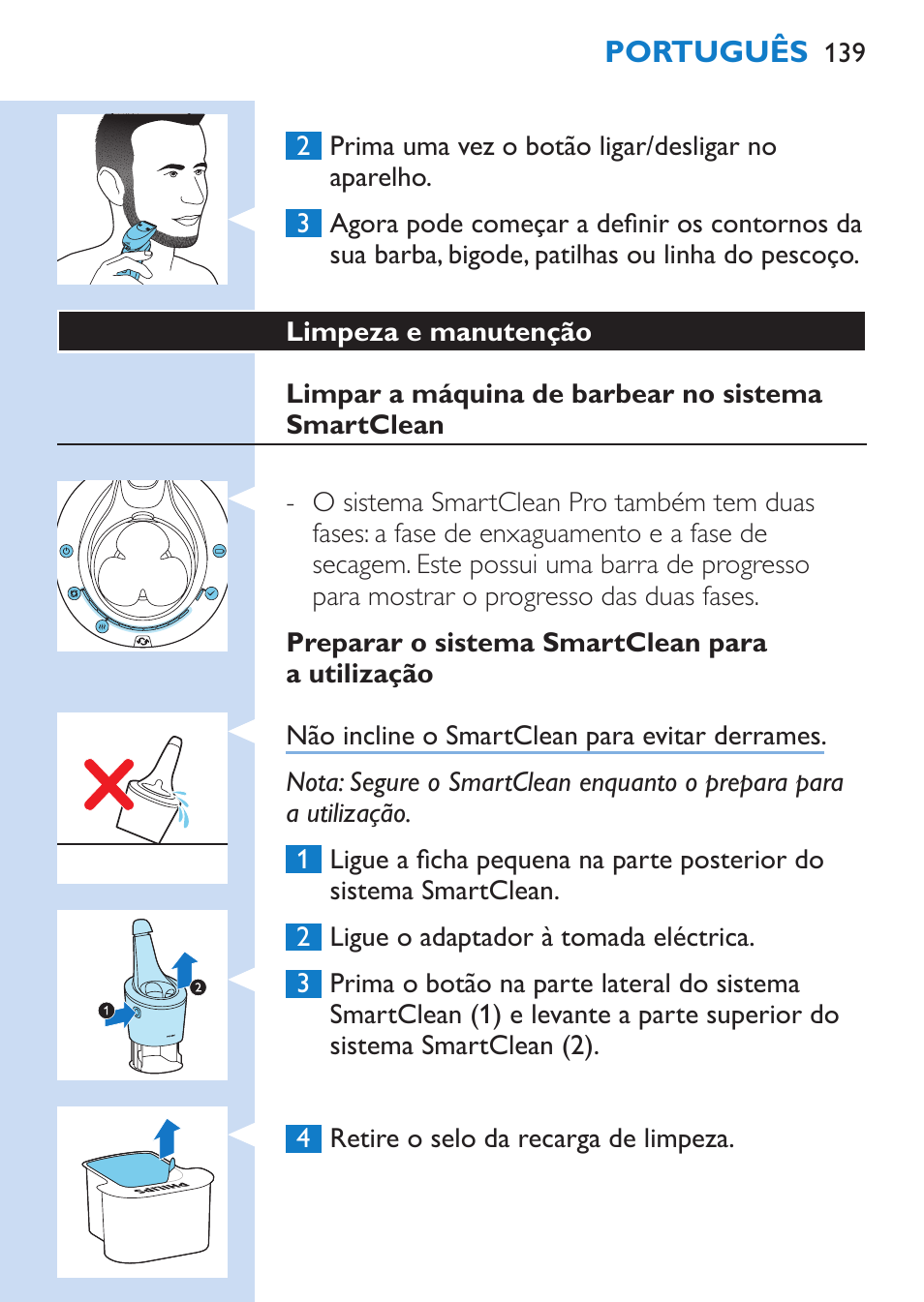 Philips SHAVER Series 9000 Rasoir électrique rasage à sec ou sous l'eau User Manual | Page 139 / 216