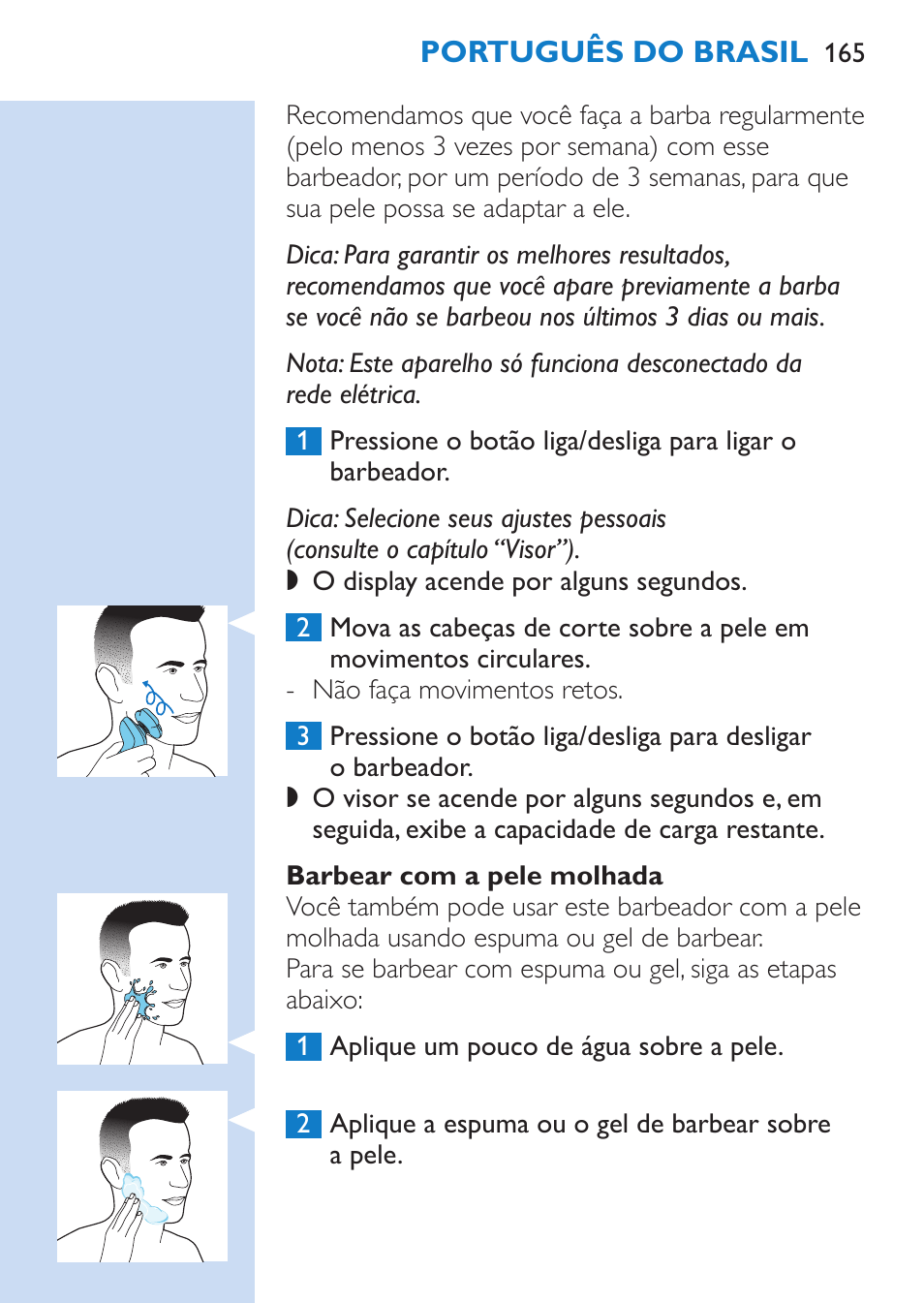 Philips SHAVER Series 9000 Rasoir électrique rasage à sec ou sous l'eau User Manual | Page 165 / 216