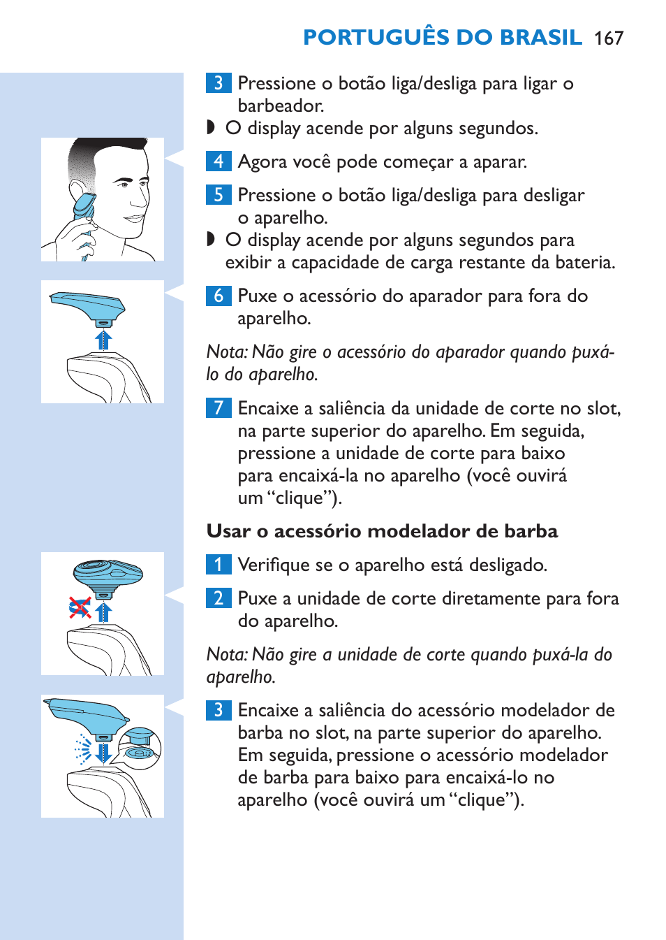 Philips SHAVER Series 9000 Rasoir électrique rasage à sec ou sous l'eau User Manual | Page 167 / 216