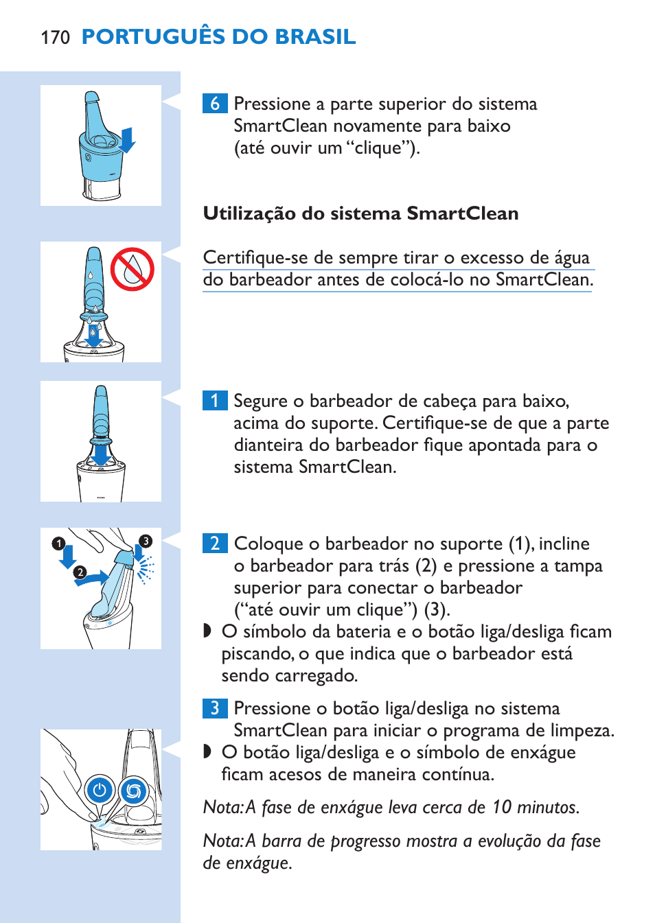 Philips SHAVER Series 9000 Rasoir électrique rasage à sec ou sous l'eau User Manual | Page 170 / 216