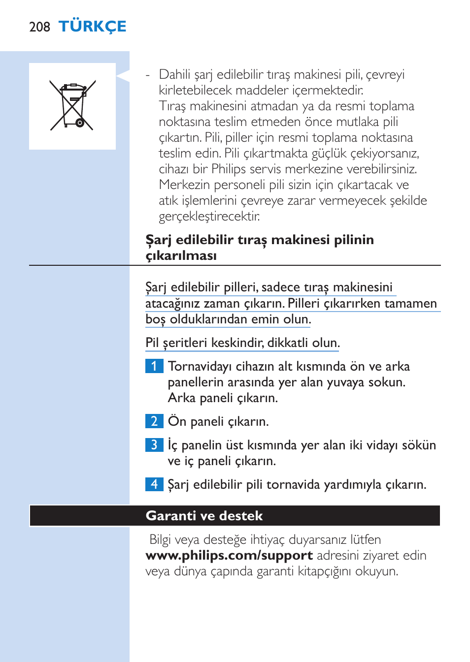 Philips SHAVER Series 9000 Rasoir électrique rasage à sec ou sous l'eau User Manual | Page 208 / 216