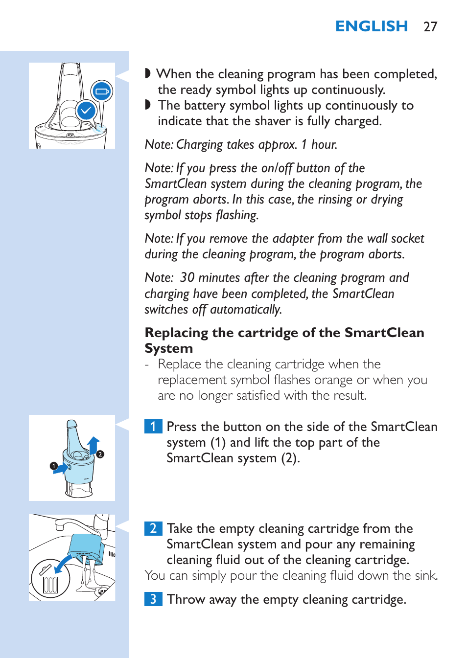 Philips SHAVER Series 9000 Rasoir électrique rasage à sec ou sous l'eau User Manual | Page 27 / 216