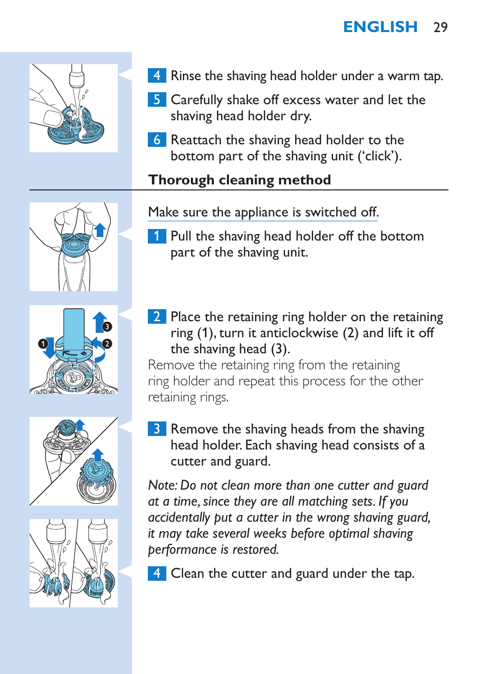 Philips SHAVER Series 9000 Rasoir électrique rasage à sec ou sous l'eau User Manual | Page 29 / 216