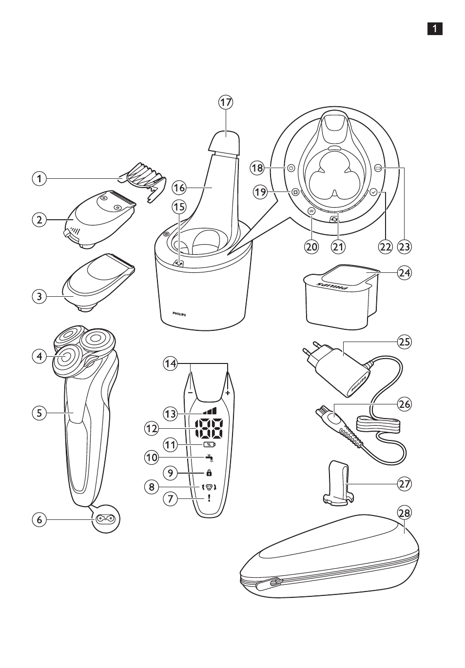 Philips SHAVER Series 9000 Rasoir électrique rasage à sec ou sous l'eau User Manual | Page 3 / 216