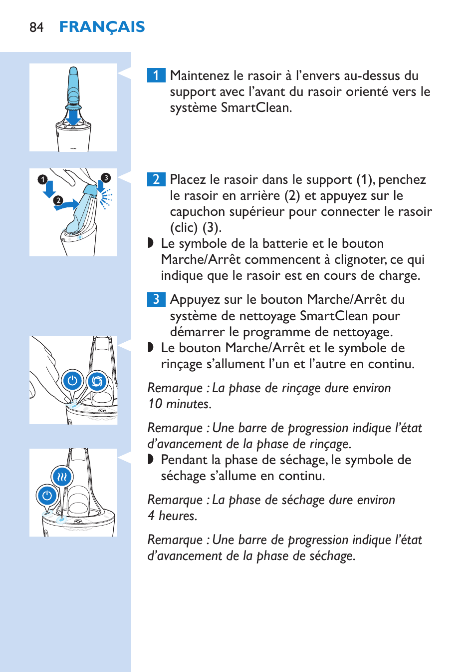 Philips SHAVER Series 9000 Rasoir électrique rasage à sec ou sous l'eau User Manual | Page 84 / 216