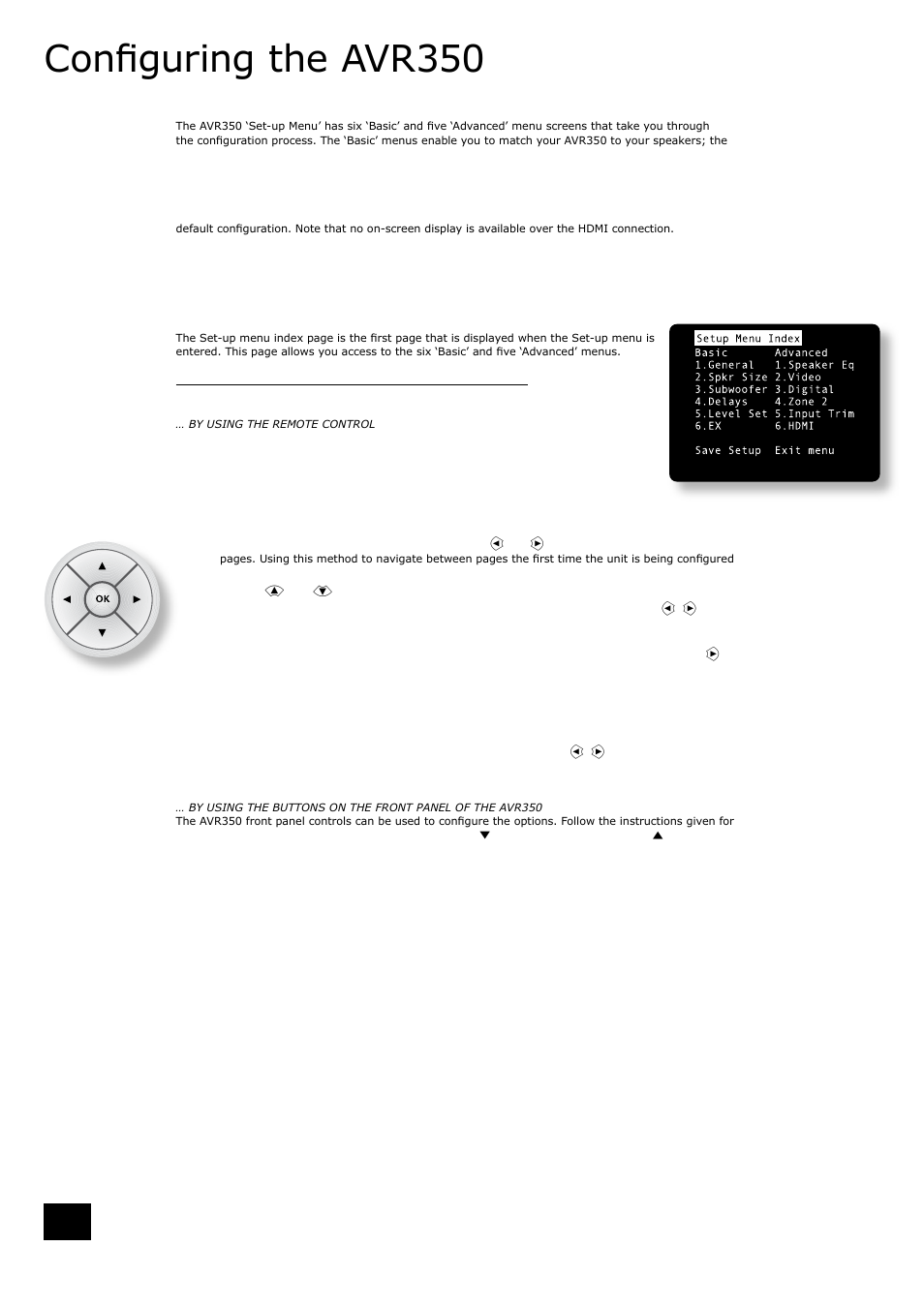 Configuring the avr350, Set-up mode | Arcam AVR350 User Manual | Page 12 / 38