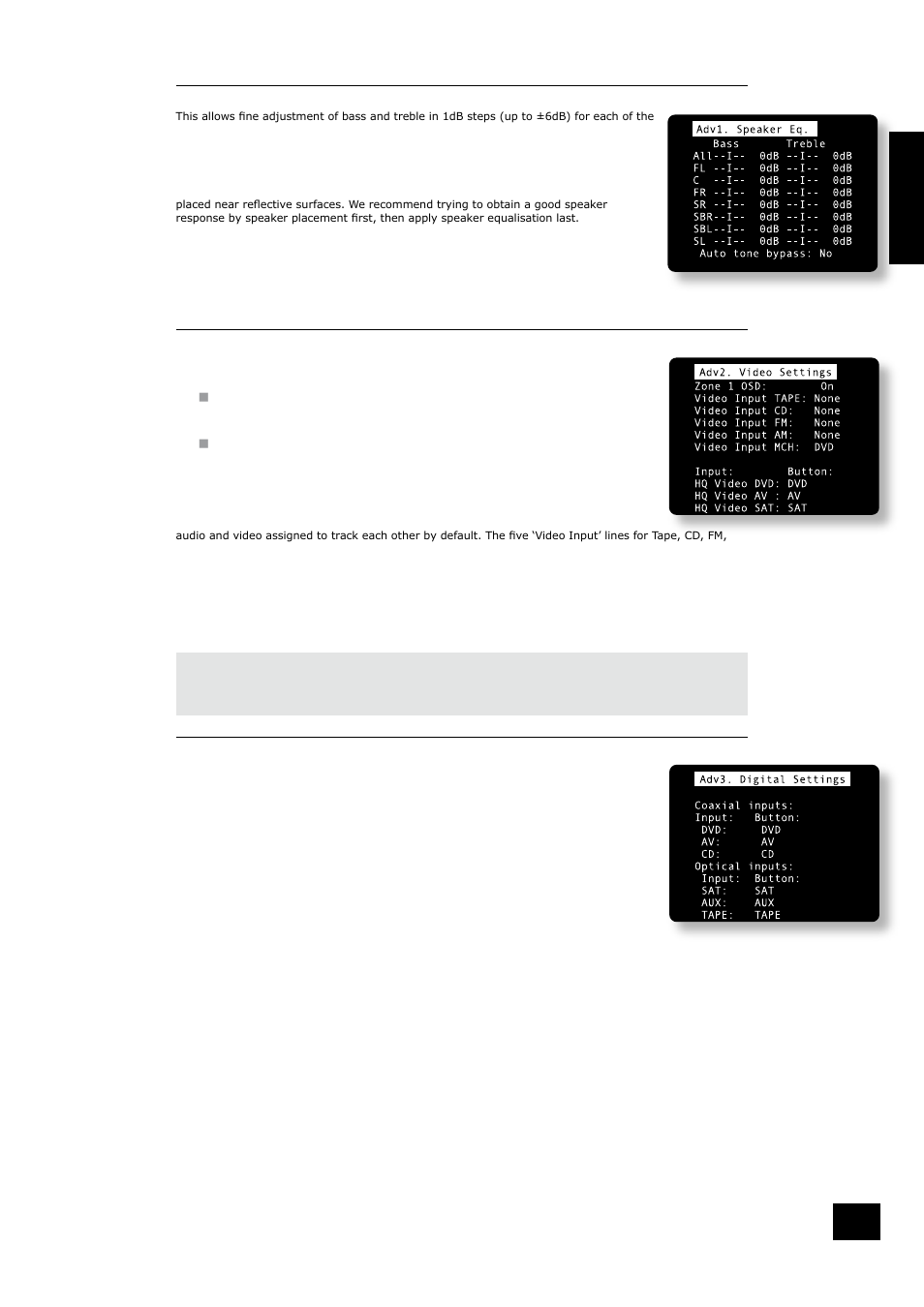 The ‘advanced’ set-up menus | Arcam AVR350 User Manual | Page 17 / 38