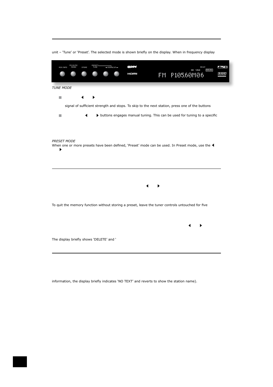 Using the tuner | Arcam AVR350 User Manual | Page 24 / 38