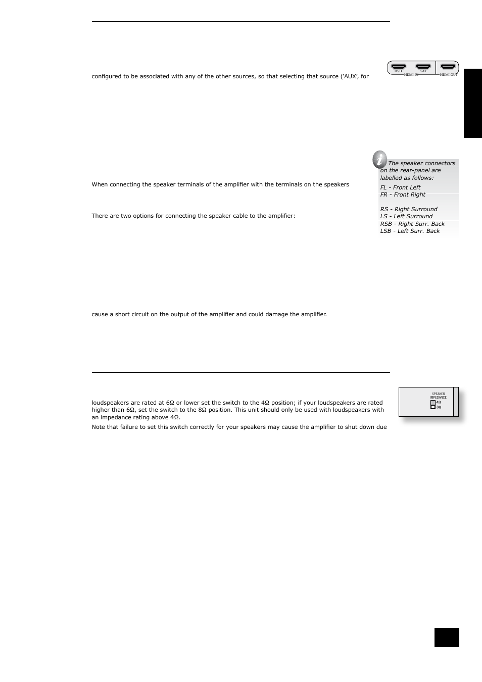 Connecting loudspeakers | Arcam AVR350 User Manual | Page 9 / 38