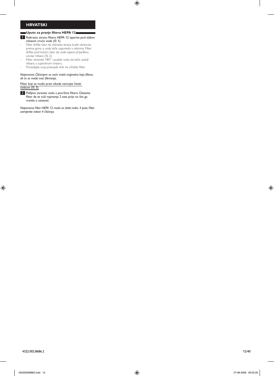 Philips Filtre sortie User Manual | Page 12 / 40
