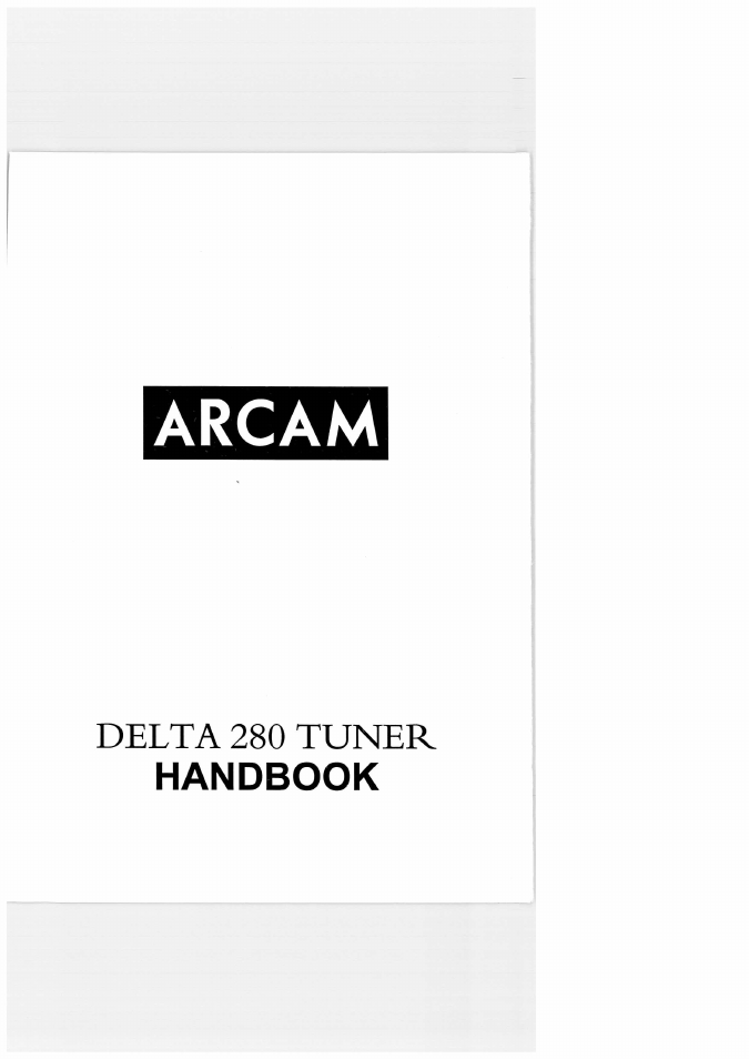 Arcam Delta 280 User Manual | 7 pages