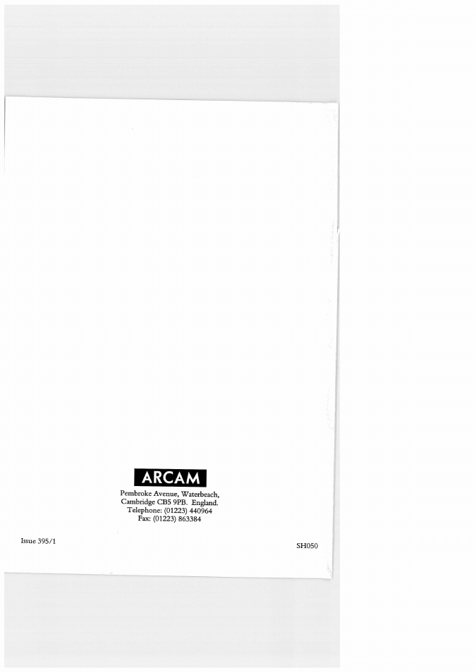 Arcam | Arcam Delta 280 User Manual | Page 7 / 7