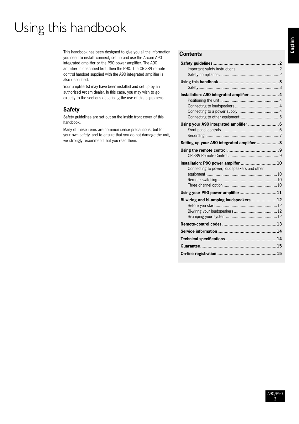 Arcam Amplifiers P90/3 User Manual | Page 3 / 15